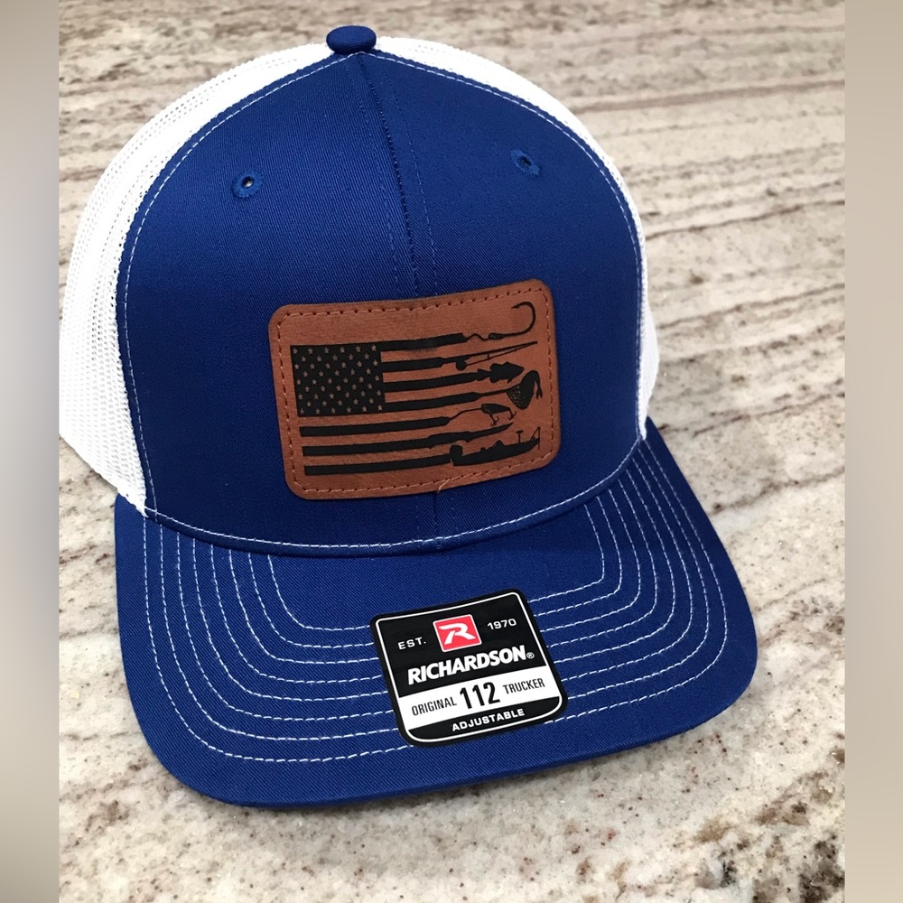 Leather patch hat